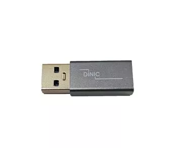 Adapter, USB A-stekker naar USB C-bus aluminium, ruimtegrijs, DINIC Box